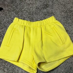Women's Yellow Athletic Shorts